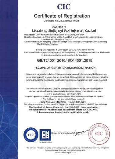 China LIAOCHENG JIUJIUJIAYI PRECISION MACHINERY CO.,LTD Certification